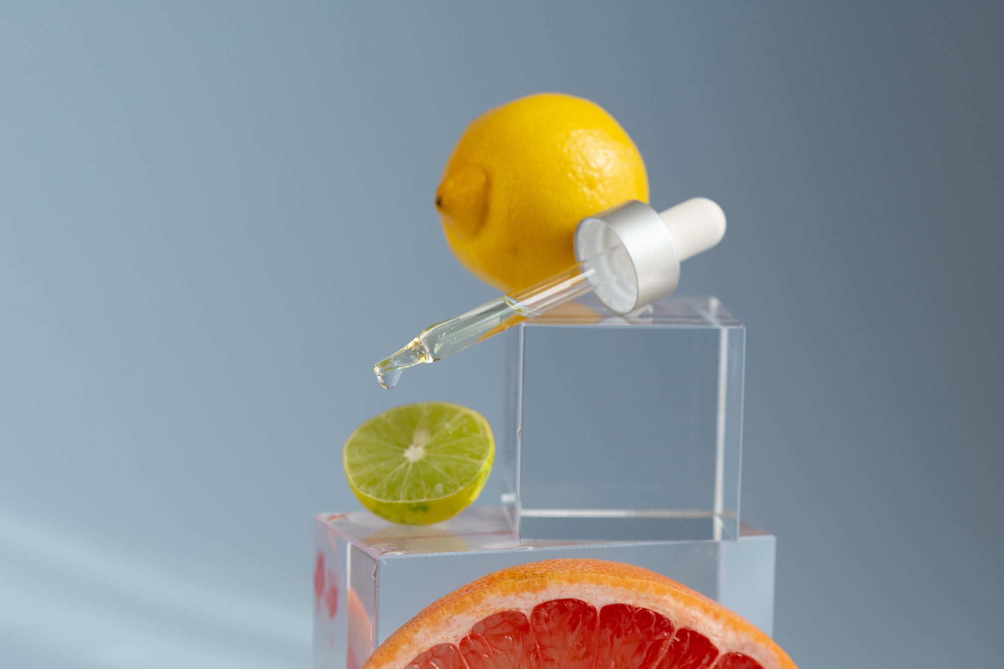15% Vitamin C Facial Serum dropper with citurs fruits